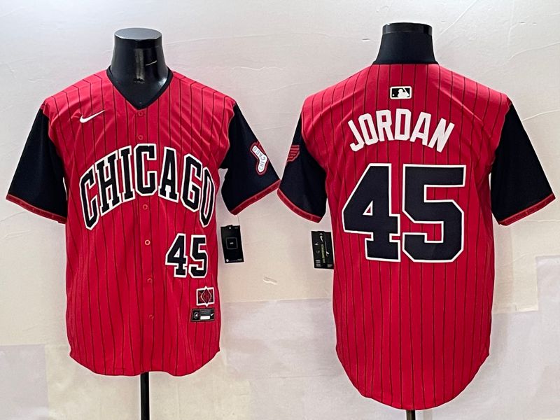Men Chicago White Sox 45 Jordan Red Stripe Joint Name 2025 Nike MLB Jersey style 9
